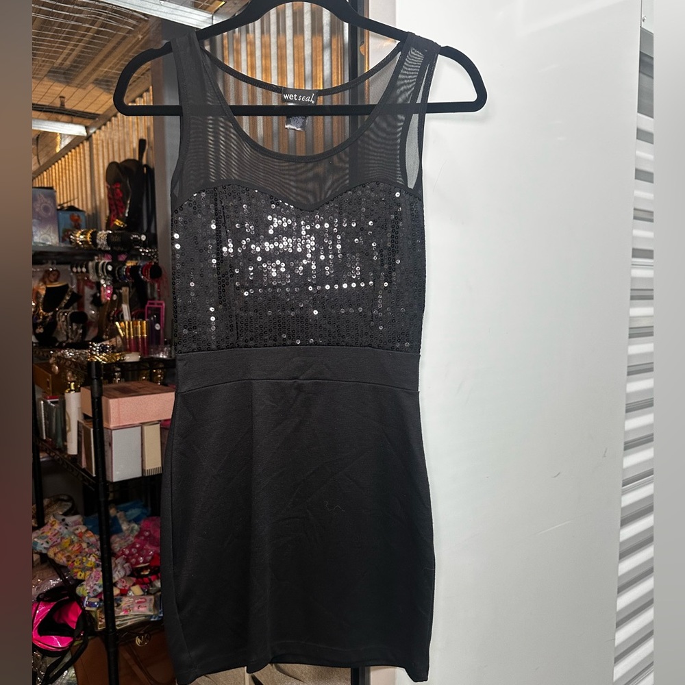 Wet Seal Sheer Black Mesh dress